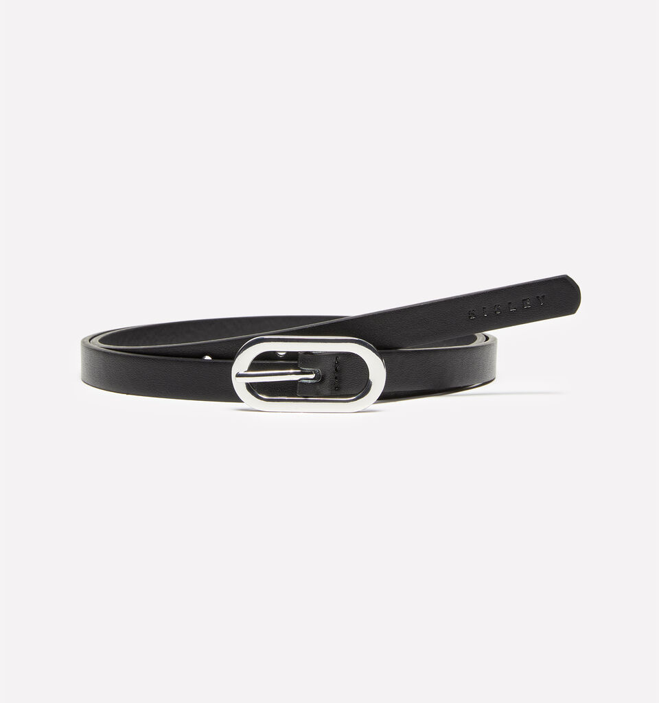 Thin black belt - women's belts - Black | Sisley image number 1
